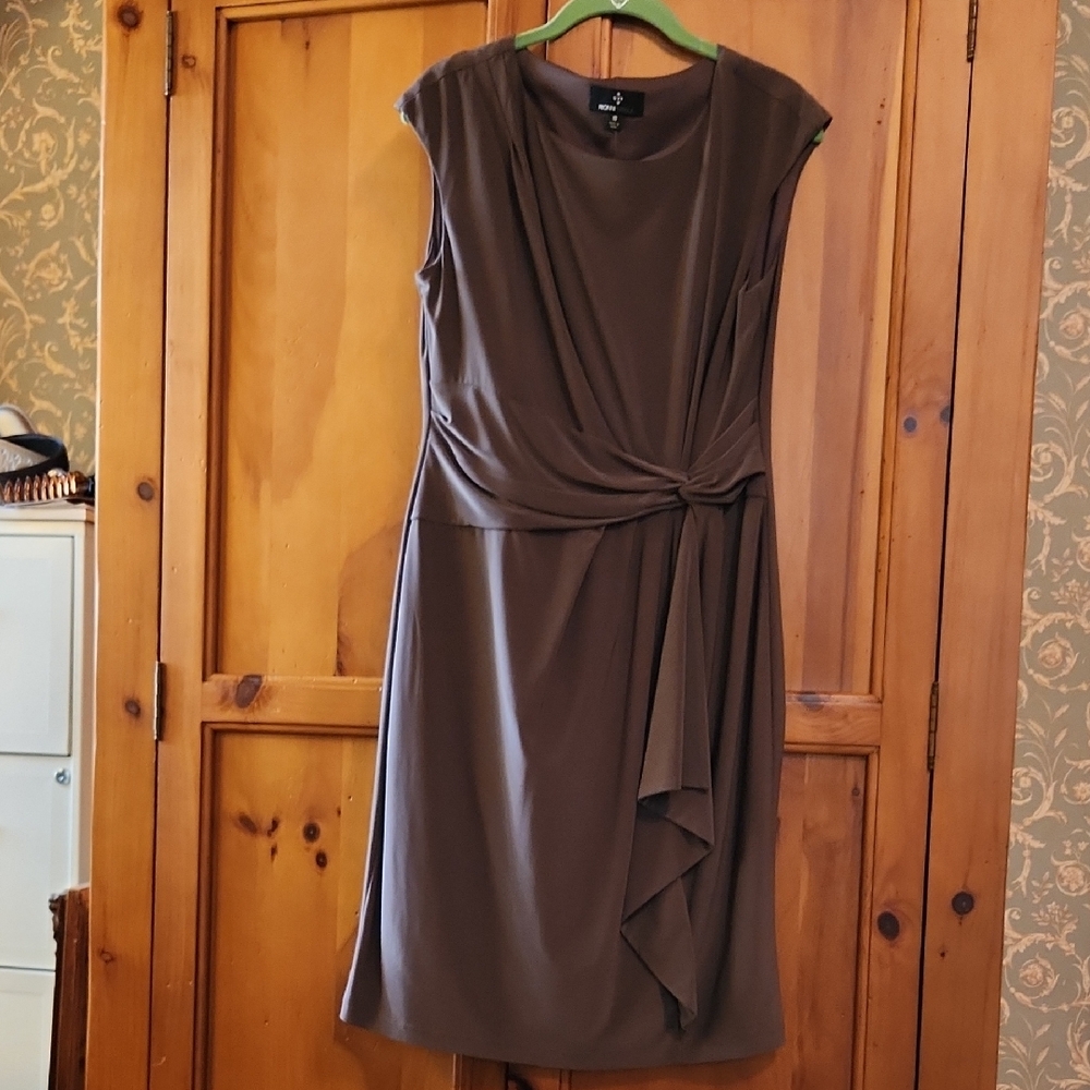 Ronni Nicole Chocolate Draped Midi Dress